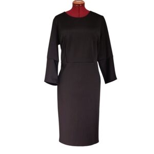 SZ18 Eloquii Black Long Sleeve Dress Scuba